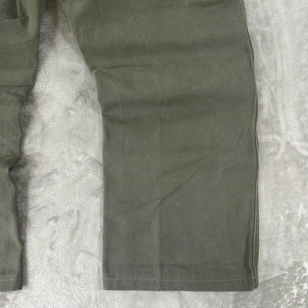 VTG Dickies Carpenter Pants Mens 36x30 Green Canvas Relaxed Fit Workwear Utility